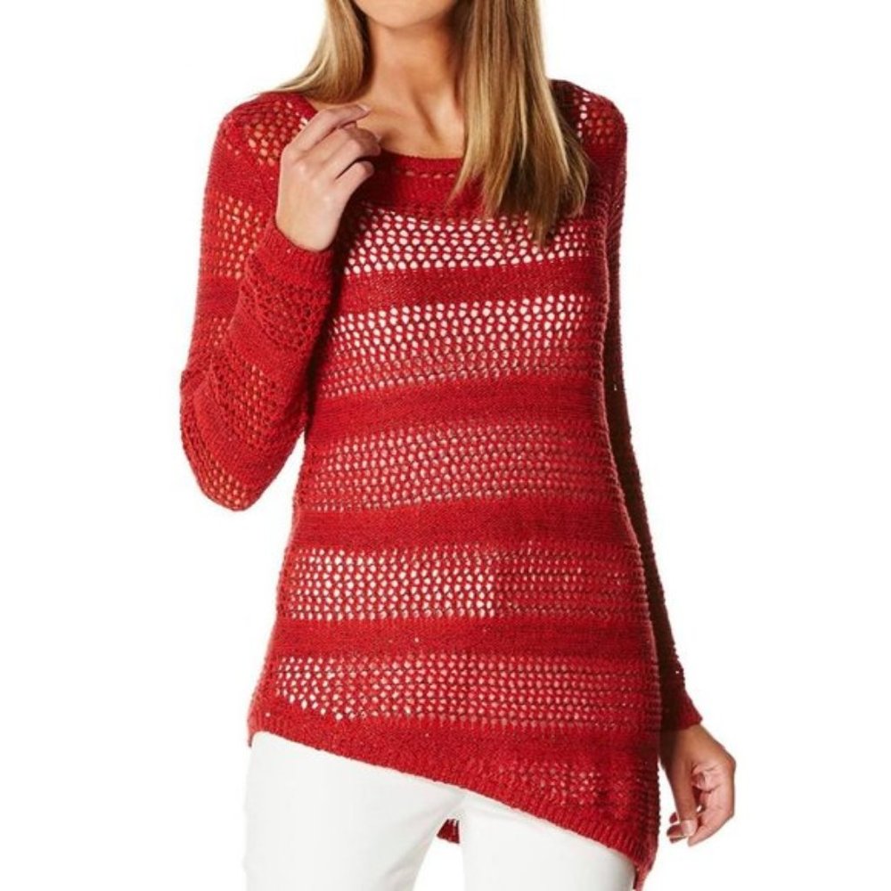 Rafaella Women's Misses Open Stitched Sweater L